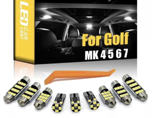 Kit De Led Iluminación Interior Para Golf Vii,Mk7, 7. Set De 13 Bombillas De Led