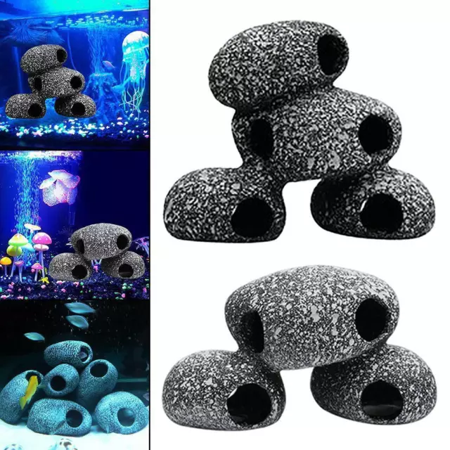 Natural Aquarium Cave Decorations, Fish Tank Betta Hideout Stones Accessories,