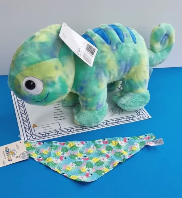 Build A Bear Chameleon Tye Dye With Bandana BNWT Soft Plush Toy