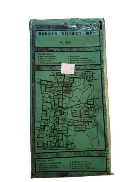 Alsea Ranger District Topographic National Forest USFS Map Vintage Oregon