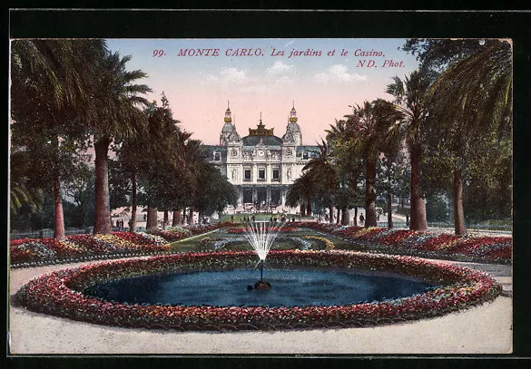 CPA Monte-Carlo, Les Jardins et le Casino
