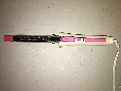 Vintage retro pink SEARS 5/8" barrel hot hair curling iron pageant styling curls