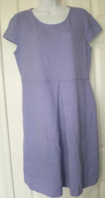 NICE St John Black Label Lavender Blue Santana Knit Chevron Stripe Dress 10 M