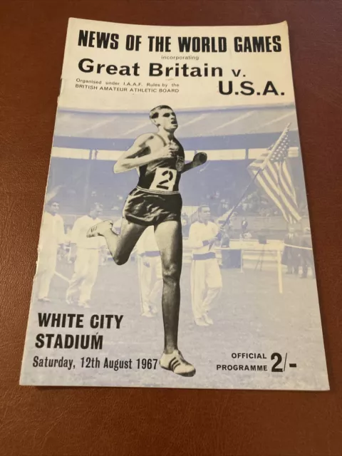 1967 Athletics Programme GRAN BRETAGNA V USA Tommie Smith Bob Beamon Kip Keino
