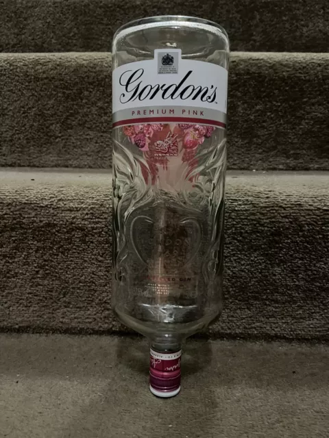 Gordon’s Premium Pink Gin - Empty Glass Optics Bottle - 1.50 Litre - Upside Down