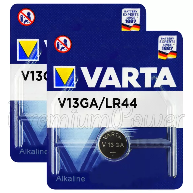 2 X VARTA V13GA LR44 Piles Alcaline 1.5V A76 L1154 AG13 SR44 Boutons Cellule