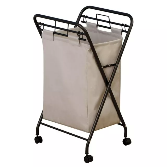 Rolling Laundry Hamper with Lift-Out Bag, Antique Bronze