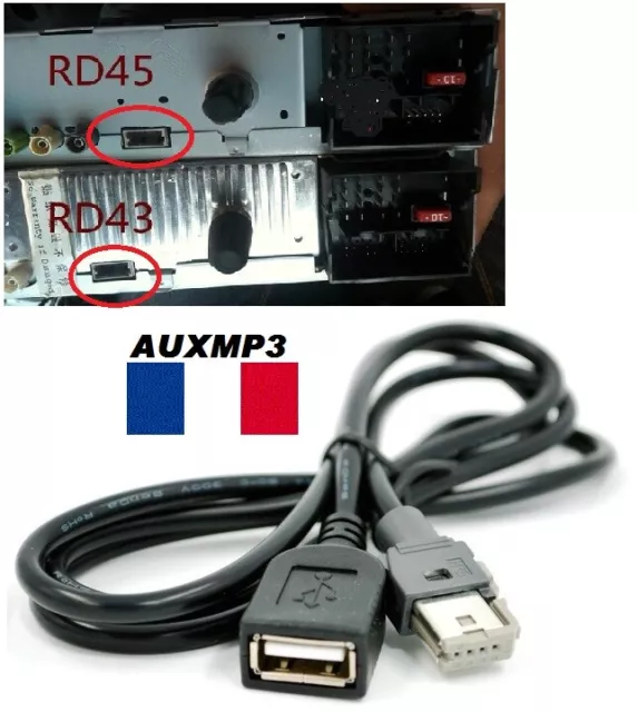 CABLE RADIO USB Peugeot 207 307 308 407 Citroen C2 C3 C4 For Radio RD43  RD45 £10.26 - PicClick UK