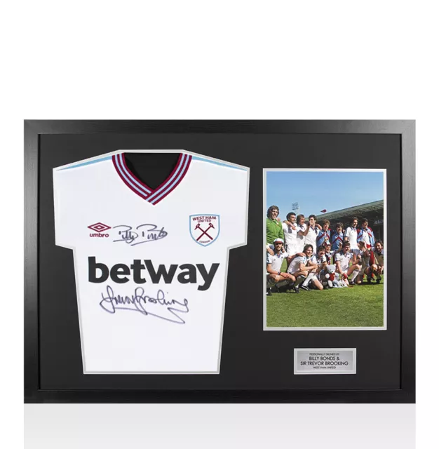 Framed Sir Trevor Brooking & Billy Bonds Dual Signed West Ham Shirt - 2019-2020,