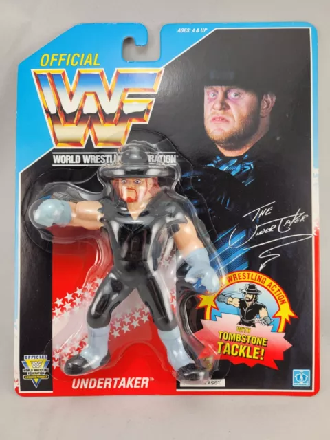 Carta blu Hasbro WWF WWE The Undertaker Series 4 1992 MOC nuova di zecca cardata