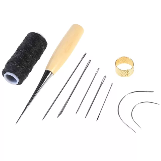 1pc Sewing Awl Tool Steel Needle Redwood Handle Piercing Leather Clothing  Paper Craft Stitch Punch DIY Shoe Repair Binding Tools