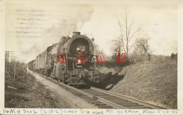 2H468 Rppc 1936 Boston & Maine Railroad 2-10-2 Loco #3002 Mt Herman Ma