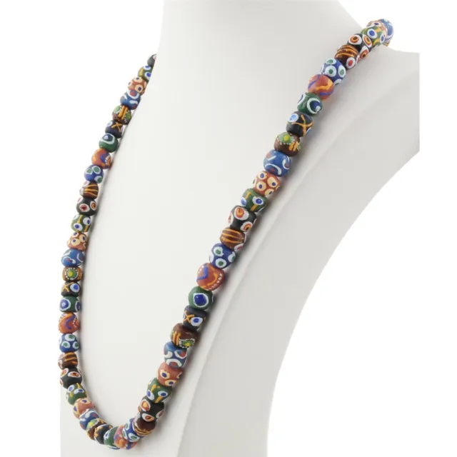 African handmade recycled glass beads necklace ready to wear jewelry Krobo Ghana