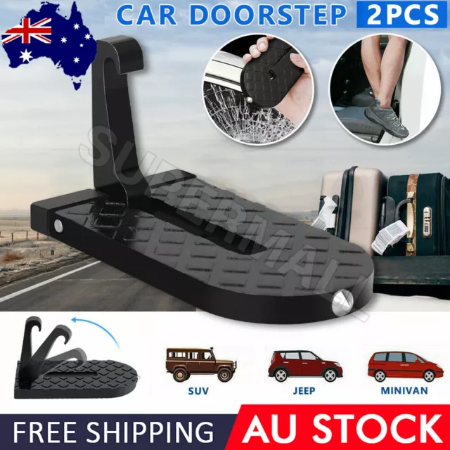 2x Vehicle Access Car Door Step Access Roof  Rooftop Latch Pedal Hook Folding OZ