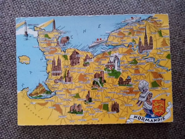 Cpsm Cpm La Normandie Carte