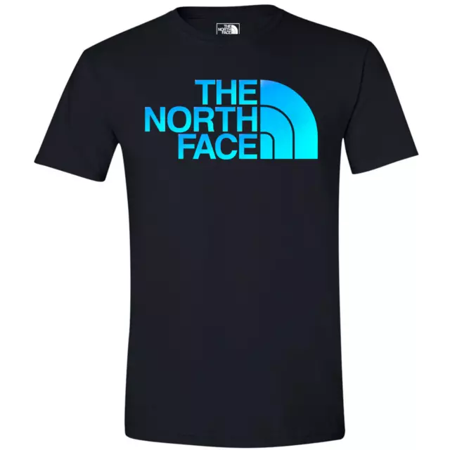 The North Face Half Dome Logo T-Shirt Men's Tee Black & Electric Blue Small New