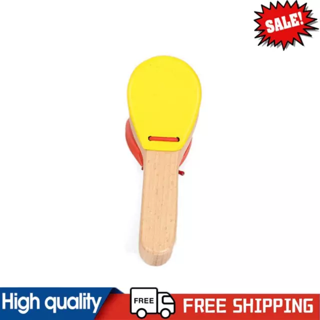 Wooden Castanet Clapper Orff Clapping Board for Kids Children Toy (Yellow)