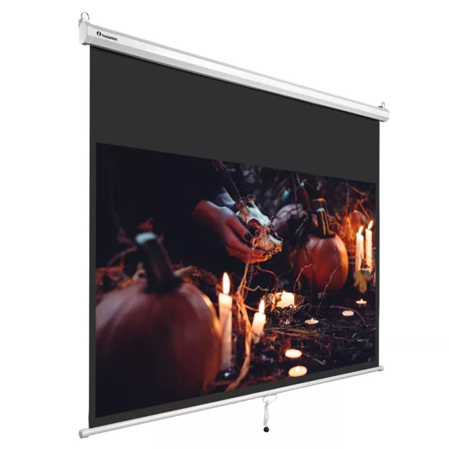 72" 16:9 Manual Projector Screen Pull Down Home Theater Movie Vedio Projection