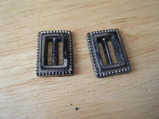 2 Vintage Glasschnallen, klein, für Schuhe?