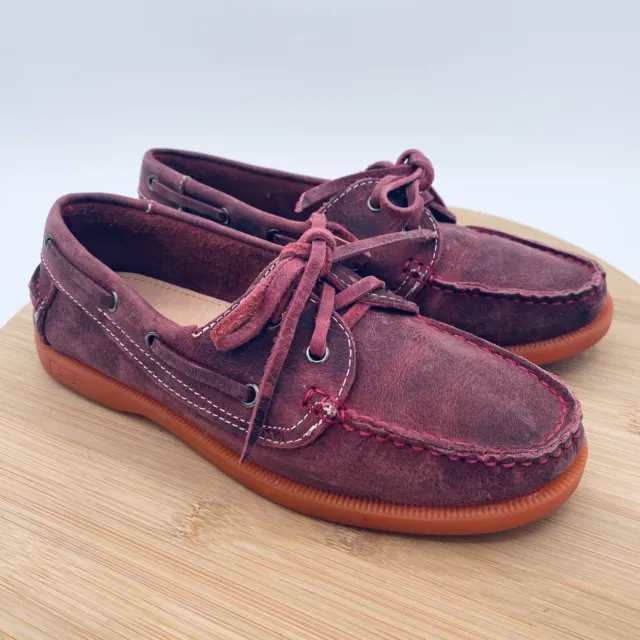 Bed Stu Boat Shoes Womens 6 36 Burgundy Leather Deck Camp Loafers