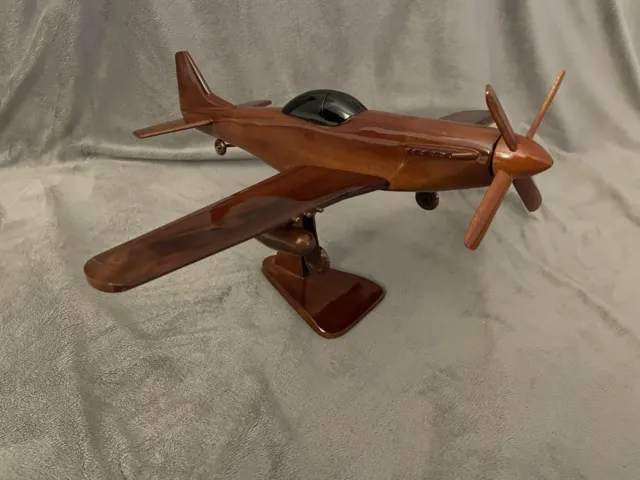P-51 Mustang - Mahogany Wood Desk Model