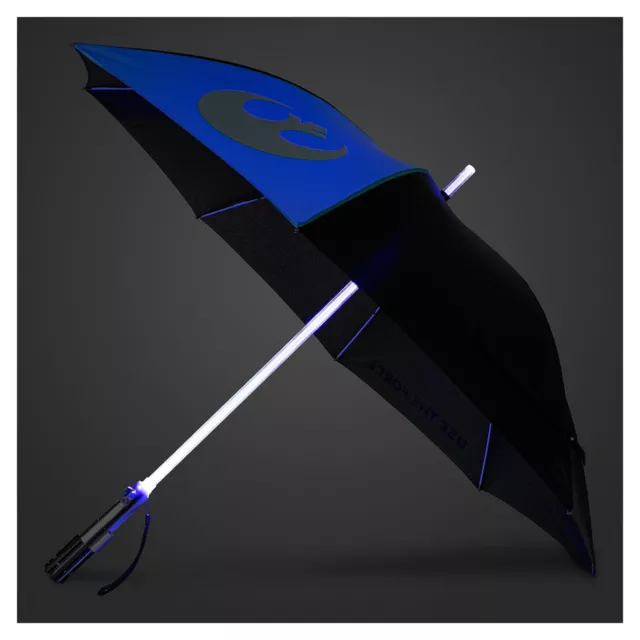 Disney Parks Star Wars Light-Up LIGHTSABER Umbrella Rebel Alliance Insignia NEW
