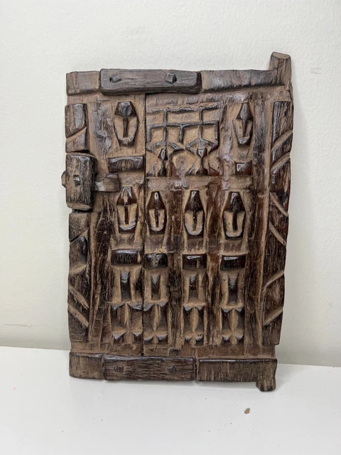 Small African hand carved Dogon Door Wood Mali African Art 11" X 8" African art