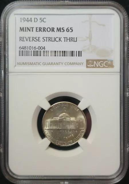 1944 D 5C NGC MS65 Struckthru  6481016-004