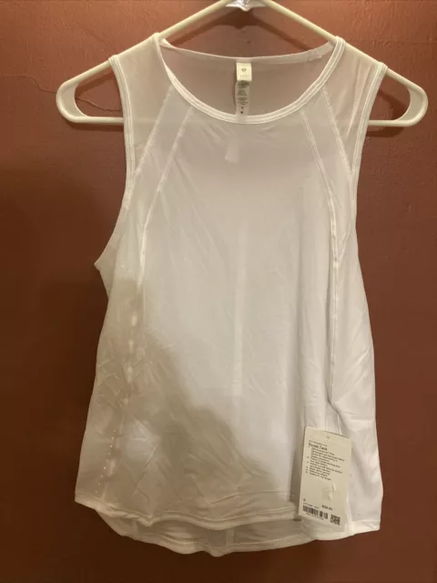 Lululemon Authentic Sculpt Tank Top Back In White Size 6 NWT