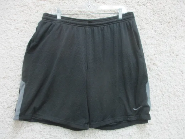 Nike Shorts Extra Large Adult Black Athletic Pockets Dri Fit Swoosh Logo Mens XL
