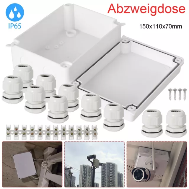 Abzweigdose Aufputz Wasserdicht 150x110x70mm Außen Verteilerdose IP65 DHL