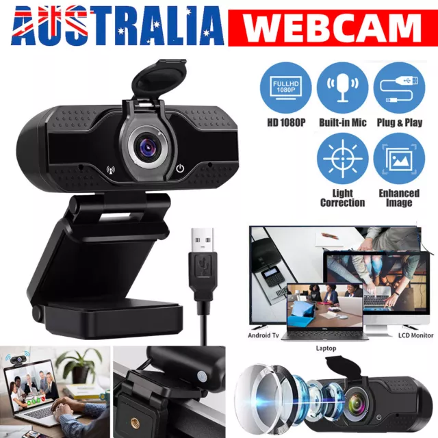 1080P Webcam Full HD USB For PC Desktop Laptop Web Camera with Microphone Office
