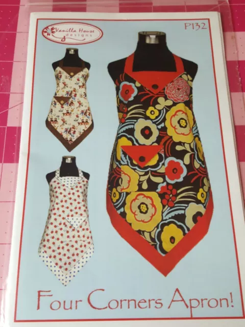 Four Corners Retro Apron Pattern P132 by Vanilla House Designs One Size NIP