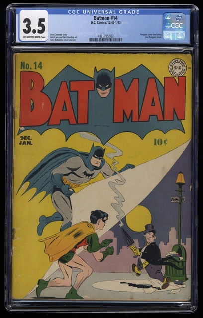 Batman #14 CGC VG- 3.5 Golden Age! Robin!  Penguin Cover Appearance! DC Comics