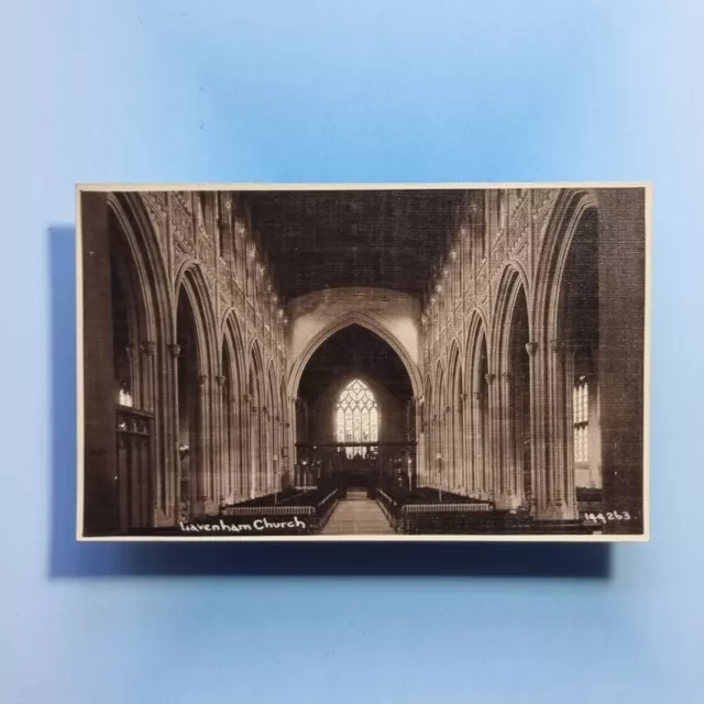 Lavenham Postcard C1920 St Peter's And St Paul's Church Interior Suffolk