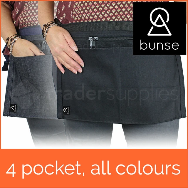 BUNSE 4 POCKET Market Trader Money Bag Cash Belt Pocket Pouch