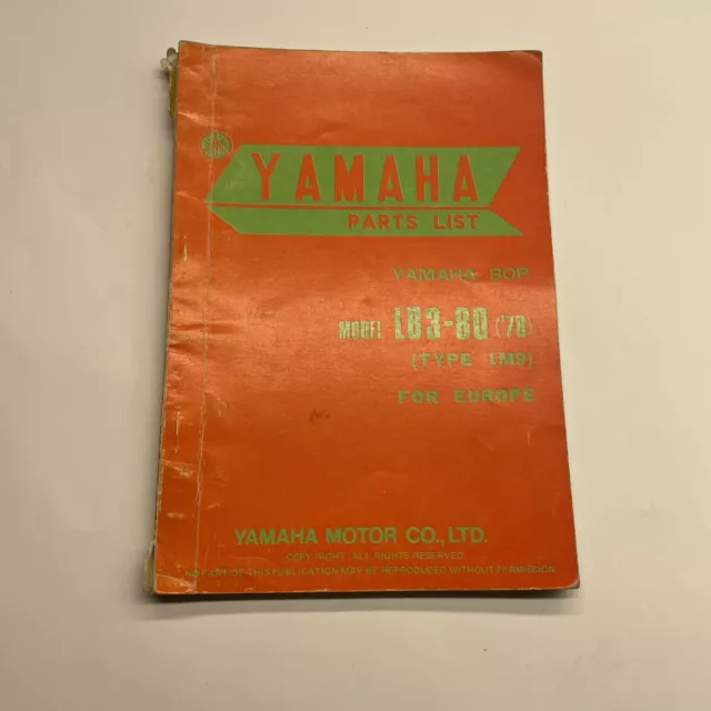 yamaha LB3-80 Type 1M9 Ersatzteil-Katalog  PARTS LIST B012