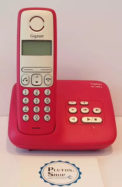 Siemens Gigaset Haus Telefon Schnurlos AL240A Pink Anrufbeantworter DECT Single