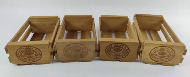 Lot of 4 Napa Valley Company Cassette Tape Storage Wood Box Crate