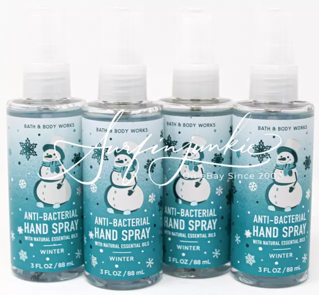 Bath & Body Works Winter Mini Spray Mist Hand Sanitizer 4pc Lot 3 oz Exp 8/2024