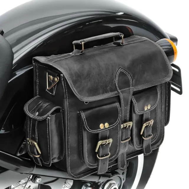 Satteltasche Leder für Kawasaki VN 1700 / 1600 / 1500 Classic SV3 schwarz