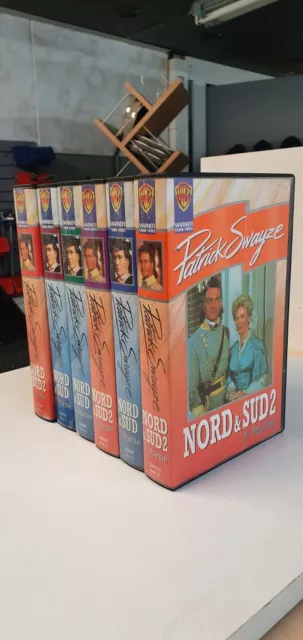 COFFRET K7 /6x CASSETTE VIDEO/VHS  -  NORD ET SUD  "PATRICK SWAYZE"  WARNER