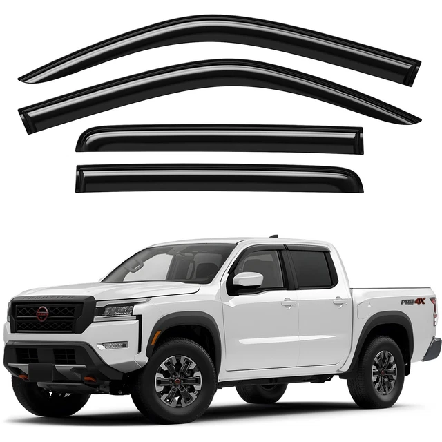 SUN RAIN VISORS Wind Rain Guards for 20222023 Nissan Frontier Crew Cab