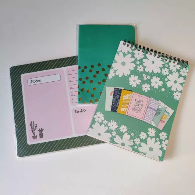 Notepad Journal Inspirational Display Stationery Set Accessories Lot of 3