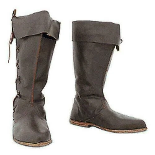 Stivali medievali in pelle scarpe rievocazione Sca larp costume da equitazione / replica