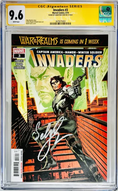 Sebastian Stan Signed CGC Signature Series Graded 9.6 Invaders #3 Silver