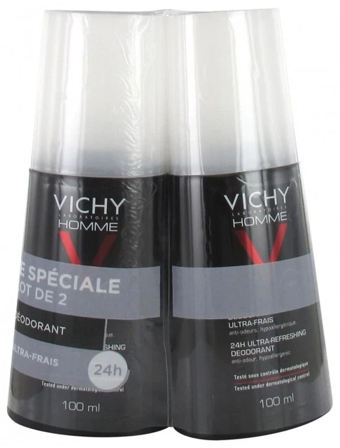 2 desodorantes ultra refrescantes Vichy Homme 24HR 100 ml