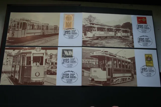 Acht Postkarten vom Abschied der Hamburger Straßenbahn