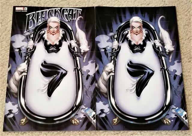 Black Cat 1 J Scott Campbell Bathtub Virgin Variant Set 2-Pk Spider-Man 1000 Pt