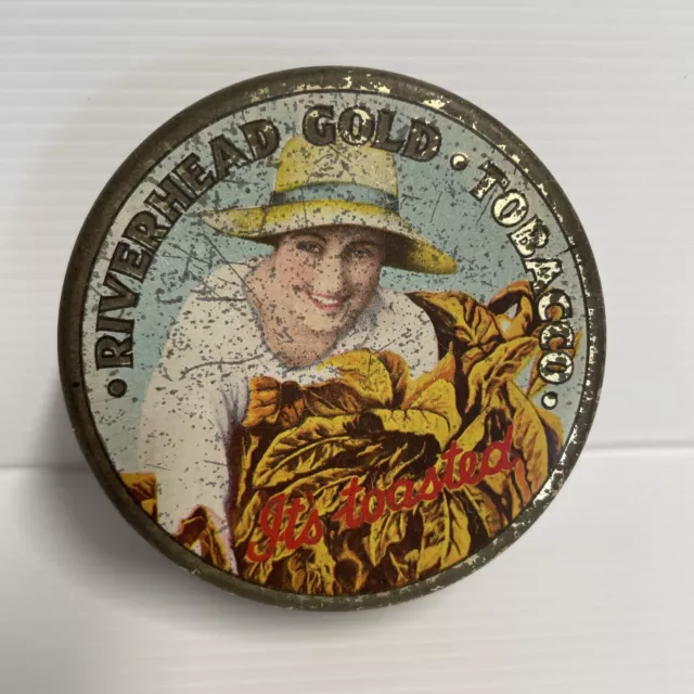 Riverhead Gold Tobacco Tin Round New Zealand Its Toasted